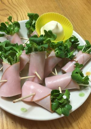お弁当にもおつまみにも☆節約カイワレハム-レシピのメイン写真