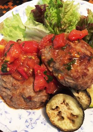 簡単☆夏のハンバーグ！トマトソース-レシピのメイン写真