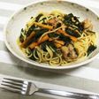 鶏むねとニラのポン酢でパスタ