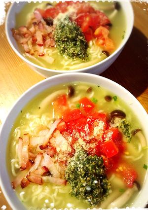 大葉deジェノベーゼ風♡塩らーめん-レシピのメイン写真
