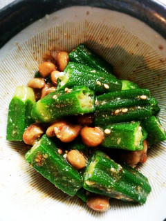 簡単!副菜 納豆とオクラの胡麻和え★-レシピのメイン写真
