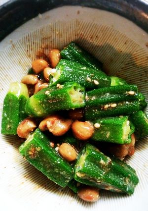 簡単！副菜 納豆とオクラの胡麻和え★-レシピのメイン写真