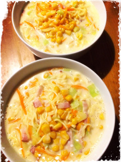 クラムチャウダー風♡海鮮ラーメン-レシピのメイン写真