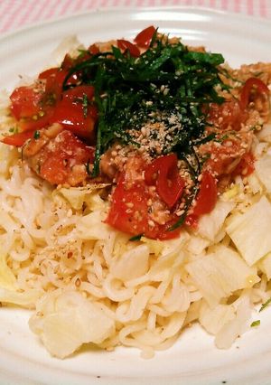 サッポロ一番塩ラーメンで簡単トマト冷麺-レシピのメイン写真