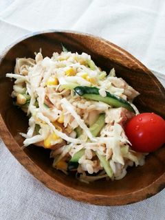 ゴマドレでもち麦入り棒々鶏サラダ♡-レシピのメイン写真