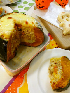 ごはんばーぐドリア☆まるごとカボチャ-レシピのメイン写真