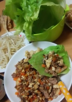 ひき肉と豆腐のレタス包み-レシピのメイン写真