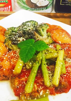 グリル野菜とサーモンのココナッツソテー-レシピのメイン写真