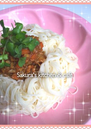 簡単☆素麺をドライカレーで☆冷たい麺♡-レシピのメイン写真