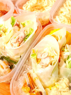 蒸し鶏生春巻き弁当-レシピのメイン写真