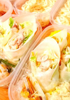 蒸し鶏生春巻き弁当-レシピのメイン写真