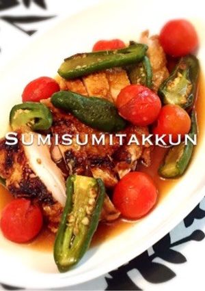 簡単‼︎鳥肉と夏野菜の冷やし杏ジャム煮♡-レシピのメイン写真