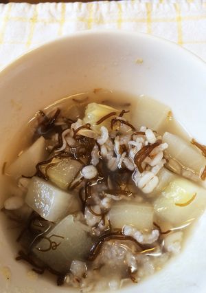 瓜とモズクのおじや-レシピのメイン写真