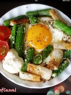 ✮朝から元気✮アスパラ目玉焼き丼-レシピのメイン写真