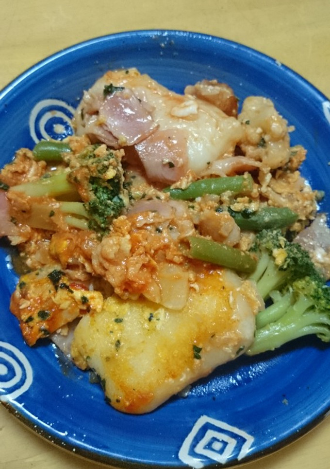 洋風野菜とベーコンの餅炒め-レシピのメイン写真