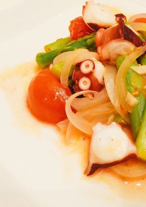 タコと夏野菜のガーリックソテー-レシピのメイン写真