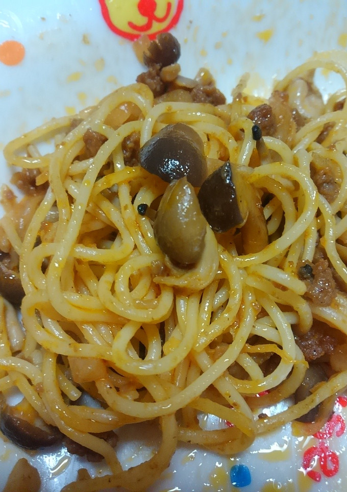余った煮込みﾊﾝﾊﾞｰｸﾞのソーススパ-レシピのメイン写真
