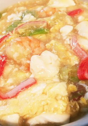 ふわっトロ★豆腐と海老キャベツの塩卵とじ-レシピのメイン写真
