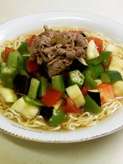 柚子胡椒冷しゃぶと夏野菜の冷やしラーメン-レシピのメイン写真