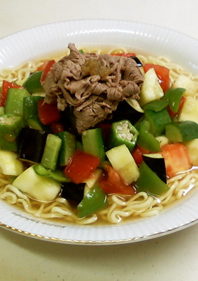 柚子胡椒冷しゃぶと夏野菜の冷やしラーメン-レシピのメイン写真