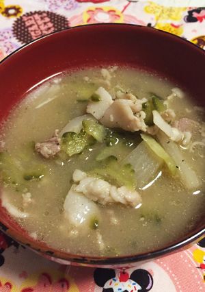 ゴーヤのみそ汁♬苦味控えめ(*^o^*)-レシピのメイン写真