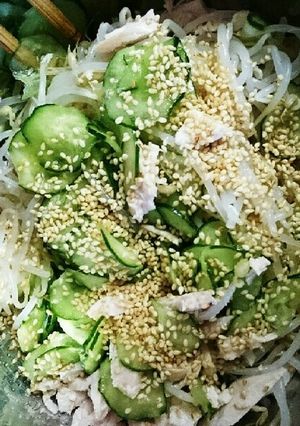 キュウリと鶏むね肉の酢の物(中華風)-レシピのメイン写真