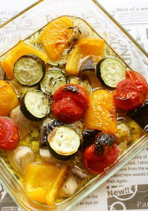 オーブンで夏野菜のアヒージョ-レシピのメイン写真
