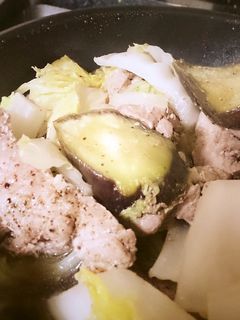 茄子と白菜の蒸し豚-レシピのメイン写真