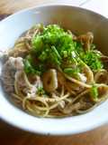 豚肉と舞茸の中華風パスタ♪