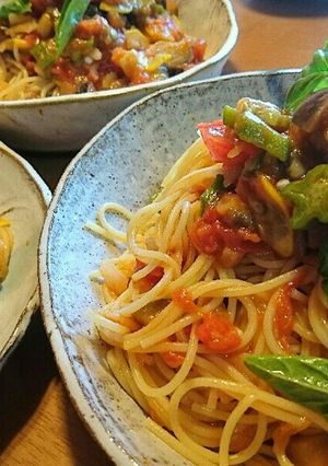 夏野菜沢山！冷製トマトパスタ✨-レシピのメイン写真