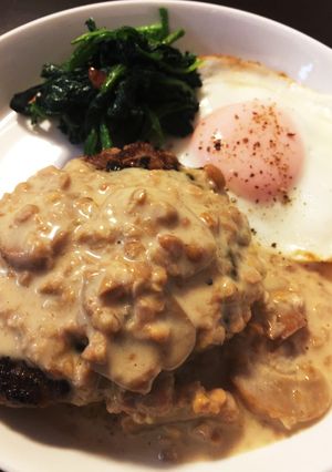 癖になる♡ハンバーグの納豆ソース♡-レシピのメイン写真