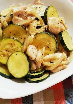 鶏肉とズッキーニのオイマヨ炒め♪-レシピのメイン写真