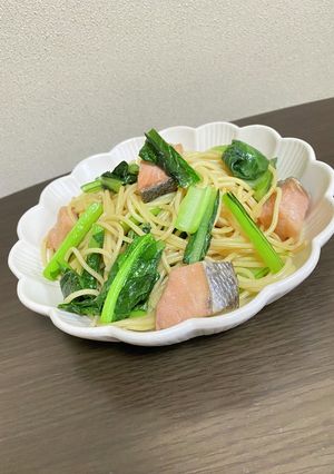 鮭&野菜たっぷり醤油パスタ-レシピのメイン写真