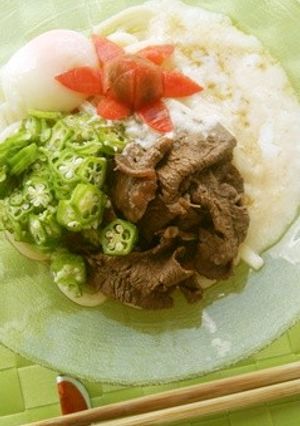 夏野菜と牛肉の冷たいうどん-レシピのメイン写真