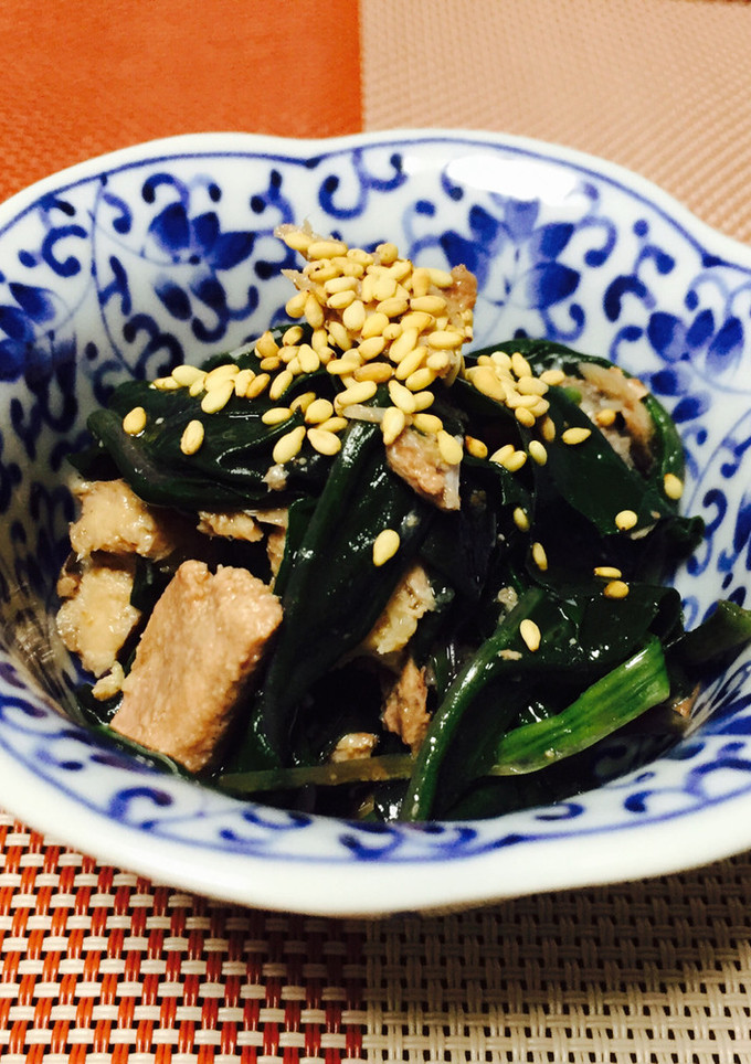 旬のキンジソウとサバ水煮缶でおひたし-レシピのメイン写真