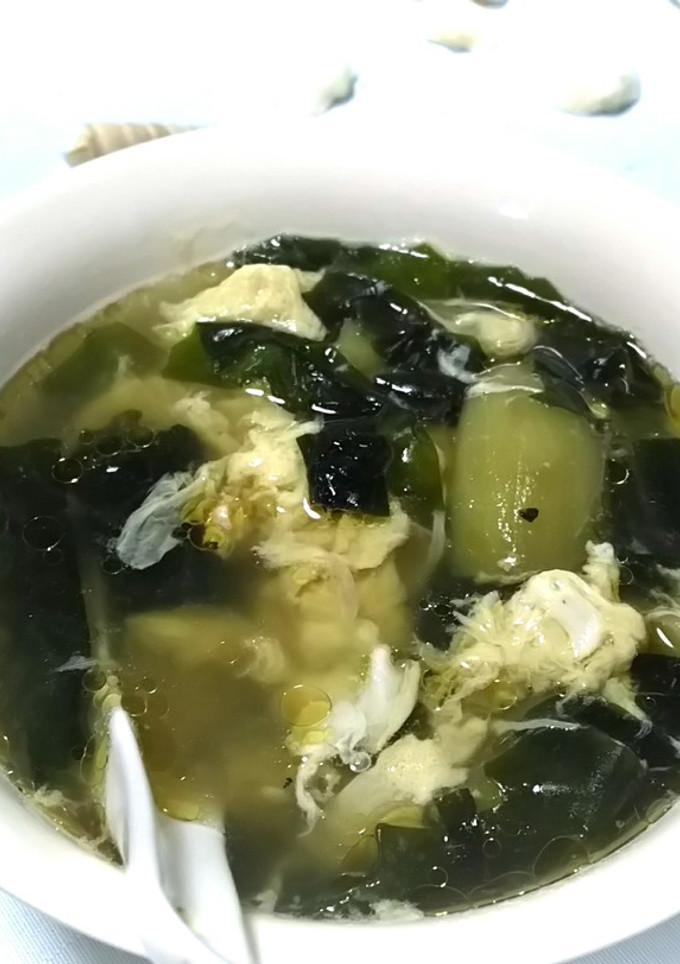 茄子と卵のわかめスープ-レシピのメイン写真
