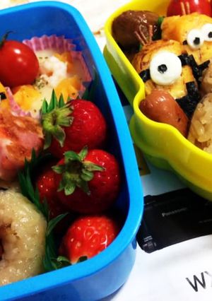 ミニオンと和風ドーナツ☆簡単キャラ弁☆-レシピのメイン写真