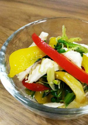 鶏胸肉のあっさり前菜♪ごま油風味♪-レシピのメイン写真