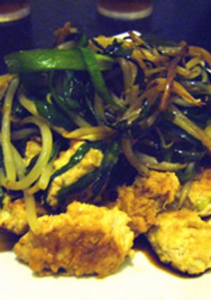鶏肉団子のニラ炒め-レシピのメイン写真