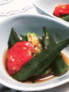 オクラとプチトマトの焼きびたし-レシピのメイン写真