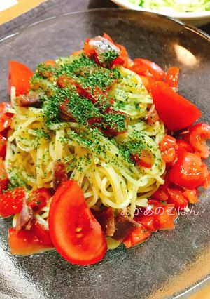 【簡単】アンチョビとトマトの冷製パスタ-レシピのメイン写真