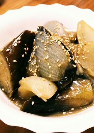 茄子とタマネギの甘辛味噌煮-レシピのメイン写真