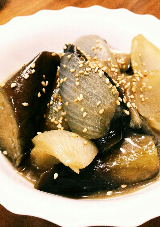 茄子とタマネギの甘辛味噌煮-レシピのメイン写真