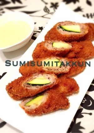ズッキーニの肉巻きフライ☆チーズソース♪-レシピのメイン写真