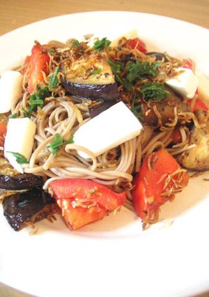カリカリじゃこ入り♪蕎麦パスタ-レシピのメイン写真