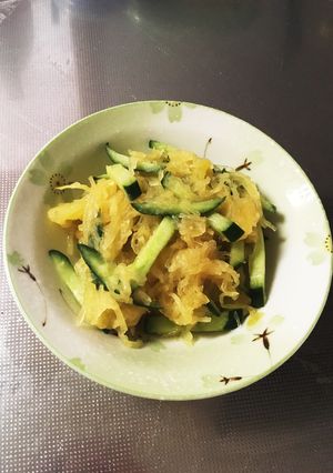 ソーメンカボチャときゅうりの酢味噌和え-レシピのメイン写真