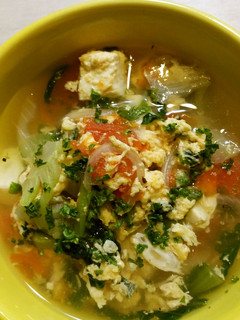 トマたまにトーフぷらす♥食べるスープ-レシピのメイン写真