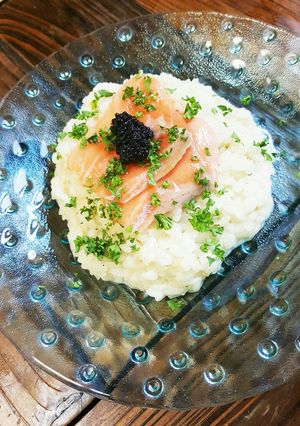 サーモンとキャビアのリゾット　極道料理人-レシピのメイン写真