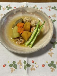 ☆干しエビ&鶏団子&夏野菜☆冷んやり煮物-レシピのメイン写真