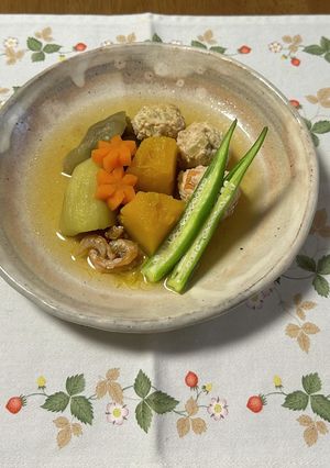 ☆干しエビ&鶏団子&夏野菜☆冷んやり煮物-レシピのメイン写真